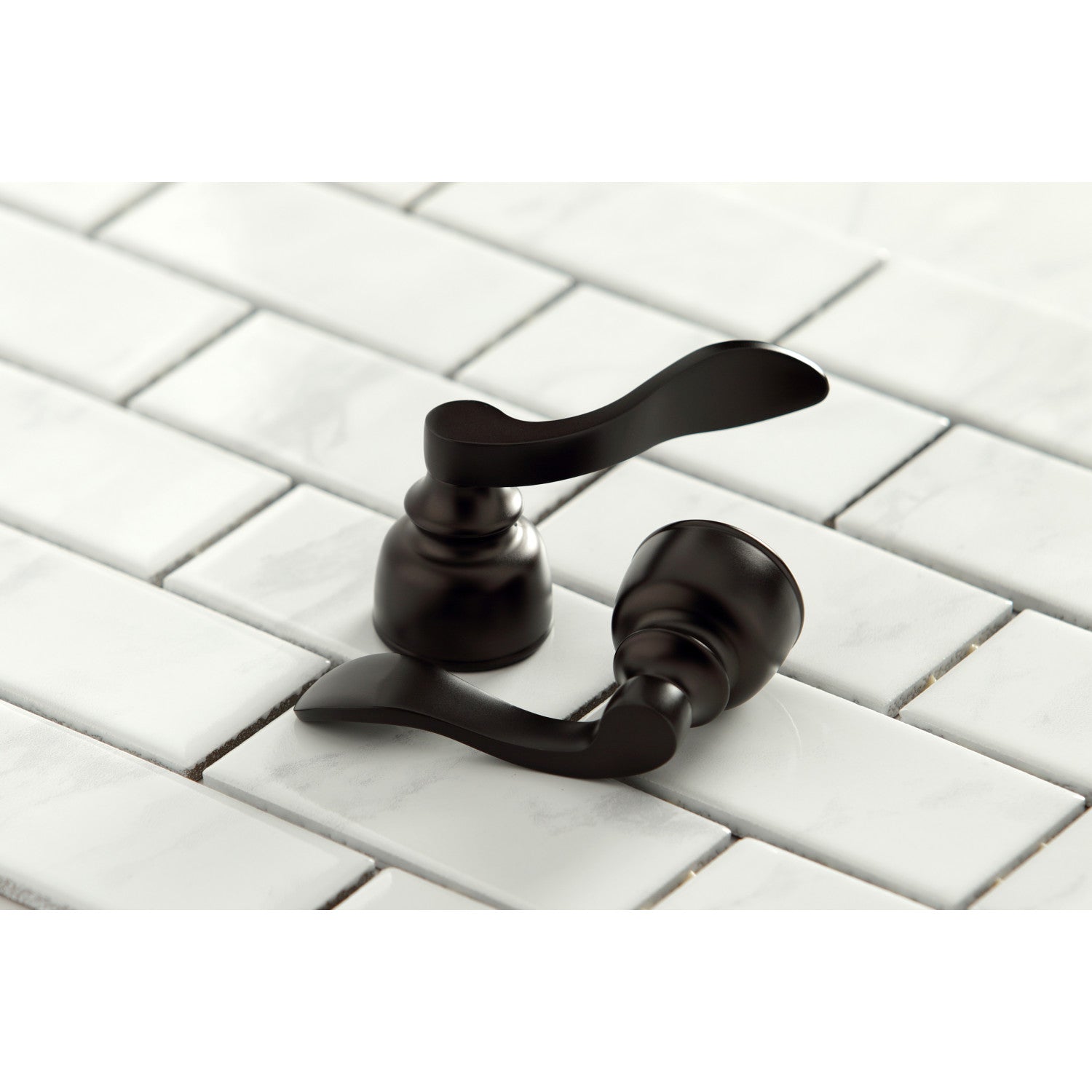 Kingston Tulare FB795NFLSP - NuWave French Two-Handle 4-Hole 8" Centerset Kitchen Faucet with Side Sprayer, Oil Rubbed Bronze — thumbnail 3
